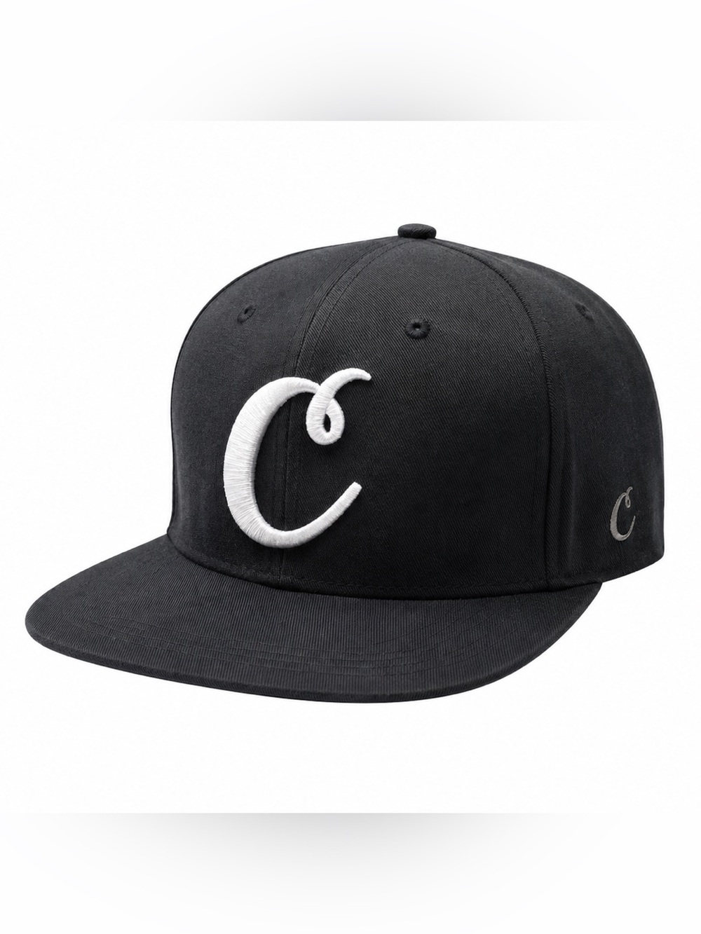 Cookies C Logo Snapback Hat Black Embroidered Cap Graphic Under Brim OSFA